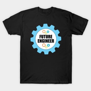 Engineering Funny Design Future Engineer Typography in Gears for Students T-Shirt